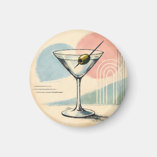 Midden eeuw modern martini pastel minimalistische magneet (Voorkant)