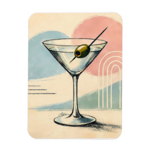 Midden eeuw modern martini pastel minimalistische  magneet