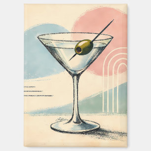 Midden eeuw modern martini pastel minimalistische  magneet