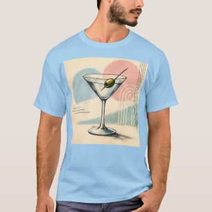 Midden eeuw modern martini pastel minimalistische  t-shirt