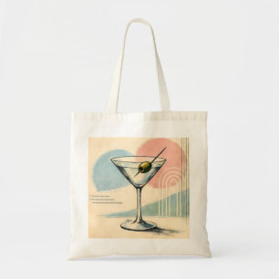 Midden eeuw modern martini pastel minimalistische tote bag