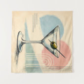 Midden eeuw modern martini pastel minimalistische  wandkleed (Voorkant (horizontaal))
