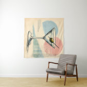 Midden eeuw modern martini pastel minimalistische  wandkleed (In Situ (horizontaal))