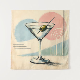 Midden eeuw modern martini pastel minimalistische  wandkleed