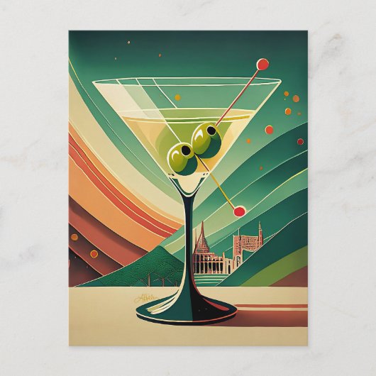 Midden Eeuw Modern Martini Reis Kathedraal Uitzich Briefkaart (Voorkant)