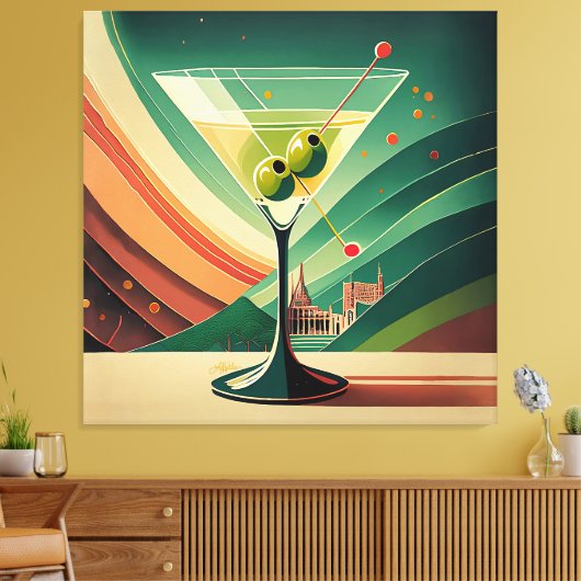 Midden Eeuw Modern Martini Reis Kathedraal Uitzich Canvas Afdruk (Insitu (Woonkamer))