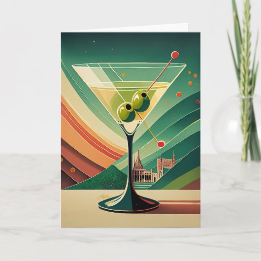 Midden Eeuw Modern Martini Reis Kathedraal Uitzich Kaart (Voorkant)