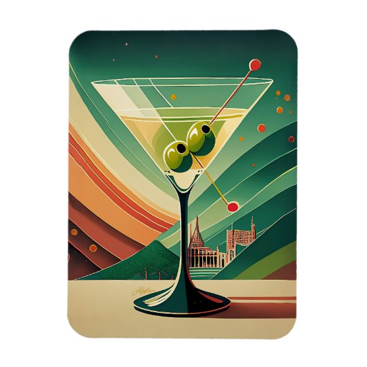 Midden Eeuw Modern Martini Reis Kathedraal Uitzich Magneet (Verticaal)