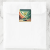 Midden Eeuw Modern Martini Reis Kathedraal Uitzich Vierkante Sticker (Tas)