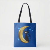 Midden Eeuw Modern MCM Retro Atomische Zwarte Kat  Tote Bag (Voorkant)