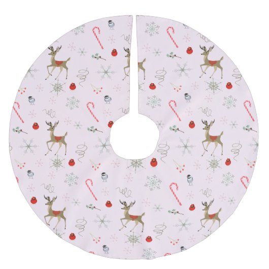 Midden eeuw modern | mees en cute hert kerstboom rok (Voorkant)