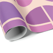 Midden eeuw modern met geometrische roze cadeaupapier (Rol Hoek)