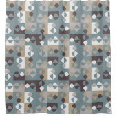 Midden Eeuw Modern - Mint Chocolade Karamel Douchegordijn (Voorkant)