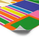 Midden eeuw Modern Modtastisch Kleurrijk Geometris Poster (Hoek)