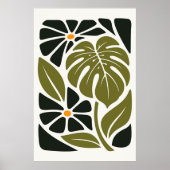Midden eeuw modern Monstera botanische poster (Voorkant)