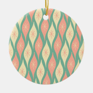 Midden Eeuw Modern Ornamenten Pattern Blauwgroen &