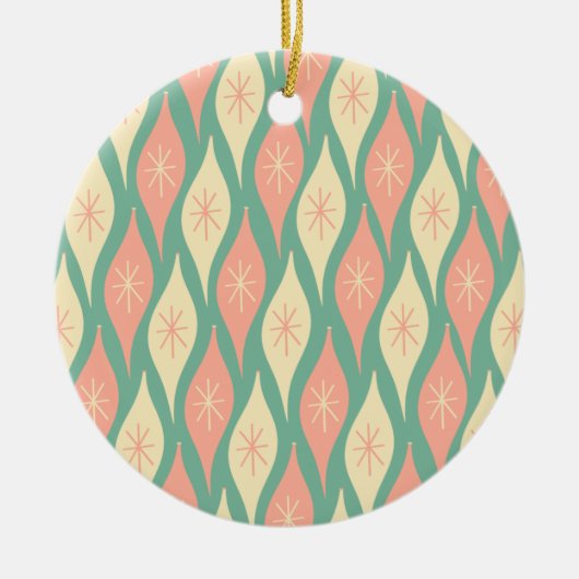 Midden Eeuw Modern Ornamenten Pattern Blauwgroen & (Voorkant)