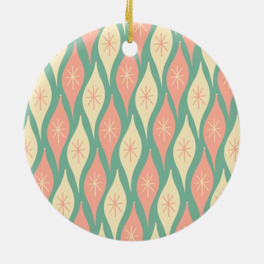 Midden Eeuw Modern Ornamenten Pattern Blauwgroen & (Achterkant)