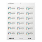 Midden eeuw modern ovale roze flamingo stervormen etiket (Full Sheet)