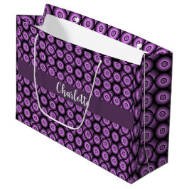 Midden eeuw modern paars cirkel naam monogram groot cadeauzakje