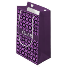 Midden eeuw modern paars cirkel naam monogram