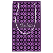 Midden eeuw modern paars cirkel naam monogram klein cadeauzakje (Voorkant)