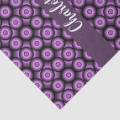 Midden eeuw modern paars cirkel naam monogram tissuepapier (Detail)