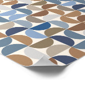 Midden eeuw Modern patroon aarde tonen en blauw Poster (Hoek)