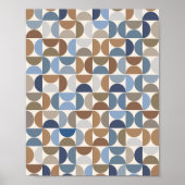 Midden eeuw Modern patroon aarde tonen en blauw Poster (Voorkant)