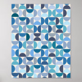 Midden eeuw Modern patroon blauw Poster (Voorkant)