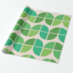 Midden eeuw modern patroon met geometrisch groen cadeaupapier
