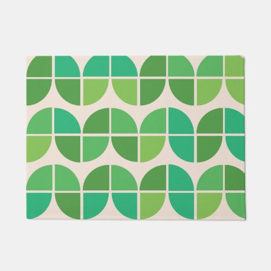 Midden eeuw modern patroon met geometrisch groen deurmat (Voorkant)