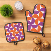 Midden eeuw modern patroon ovenwant & pannenlap set (Top down)