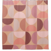 Midden eeuw modern patroon Peach Fuzz Douchegordijn (Voorkant)