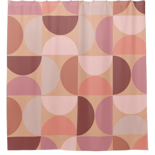 Midden eeuw modern patroon Peach Fuzz Douchegordijn (Voorkant)