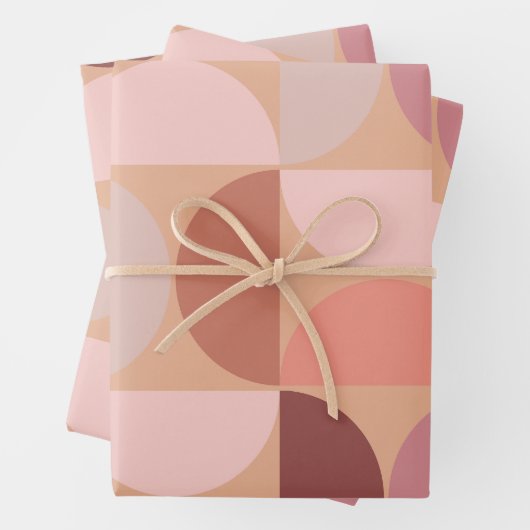 Midden eeuw modern patroon Peach Fuzz Inpakpapier Vel (In situ)