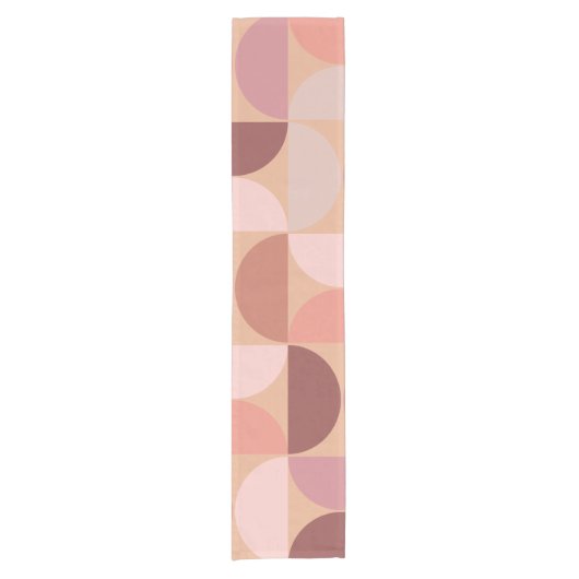 Midden eeuw modern patroon Peach Fuzz Korte Tafelloper (Voorkant)