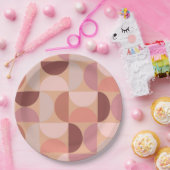 Midden eeuw modern patroon Peach Fuzz Papieren Bordje (Feest)