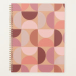 Midden eeuw modern patroon Peach Fuzz Planner<br><div class="desc">Middeleeuws motief - abstracte geometrische vormen - minimalistisch motief in perzik fuzz - neutraal aardetinten.</div>