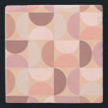 Midden eeuw modern patroon Peach Fuzz Stenen Onderzetter<br><div class="desc">Middeleeuws motief - abstracte geometrische vormen - minimalistisch motief in perzik fuzz - neutraal aardetinten.</div>