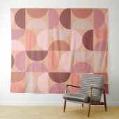 Midden eeuw modern patroon Peach Fuzz Wandkleed (In Situ (horizontaal))