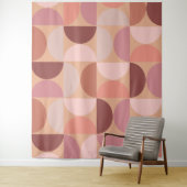 Midden eeuw modern patroon Peach Fuzz Wandkleed (In situ)