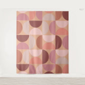 Midden eeuw modern patroon Peach Fuzz Wandkleed (Voorkant)