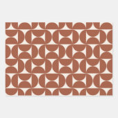 Midden eeuw Modern Patroon Rust Terracotta Inpakpapier Vel (Voorkant)