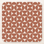Midden eeuw Modern Patroon Rust Terracotta Kartonnen Onderzetters (Voorkant)