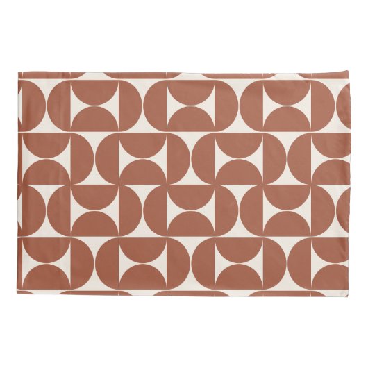 Midden eeuw Modern Patroon Rust Terracotta Kussensloop (Achterkant)