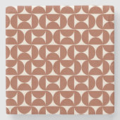 Midden eeuw Modern Patroon Rust Terracotta Stenen Onderzetter (Voorkant)