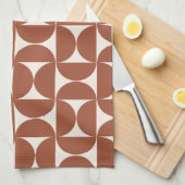 Midden eeuw Modern Patroon Rust Terracotta Theedoek (Quarter Fold)