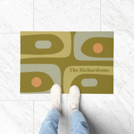 Midden eeuw modern Piquet patroon gepersonaliseerd Deurmat