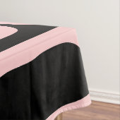 Midden-eeuw Modern Piquet Patroon Roze en Zwart Tafelkleed (Voorbeeld)